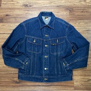 Made in USA Vintage Lee Dark Blue Denim Jacket